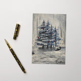 Christmas Trees in Snowy California Forest Blank Greeting Card