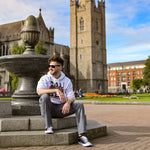 Myk Klemme wearing the "CALI BEO" hoodie in Dublin